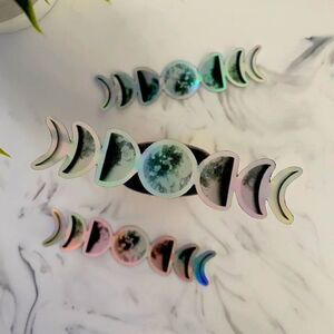 3/$20 Vinyl Holographic Sticker | Phases of the Moon | BUNDLE 3 STICKERS FOR 20$